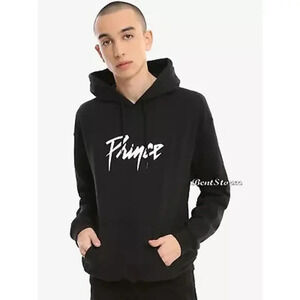 Prince Men's Black Logo Parade Photo Long Sleeves Sweatshirt Hoodie Size XL